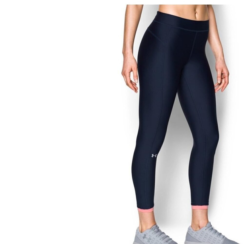 Under Armour Women's HeatGear Compression Black Ankle Crop Leggings